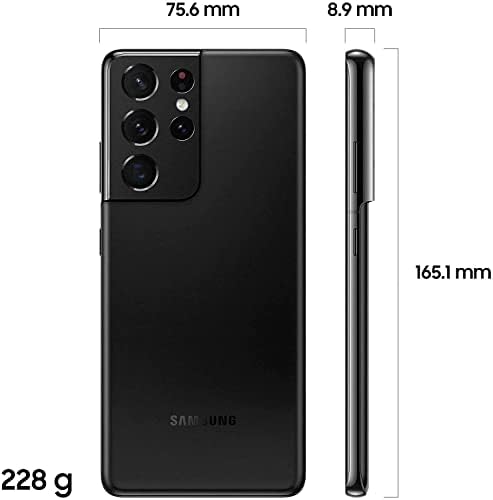 Samsung Galaxy S21 Ultra (5G) 128GB RAM Snapdragon 888, Pro-Grade Camera, 8K Video, 108MP High Resolution Unlocked - Phantom Black (Renewed)