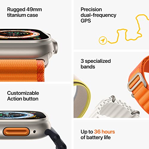 Apple Watch Ultra [GPS + Cellular 49mm] Titanium Case - Parent (Renewed)